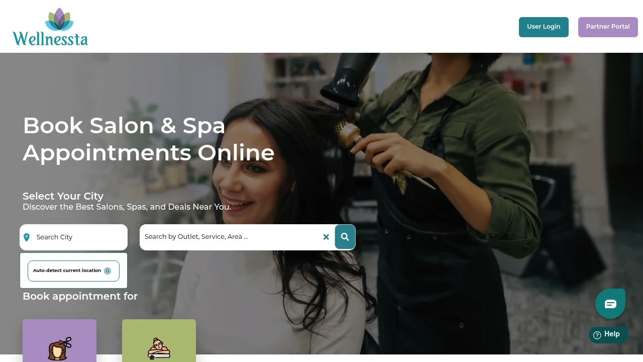 Screenshot of Wellnessta website