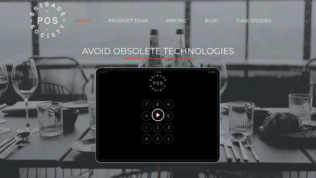 Screenshot of Brigade POS website
