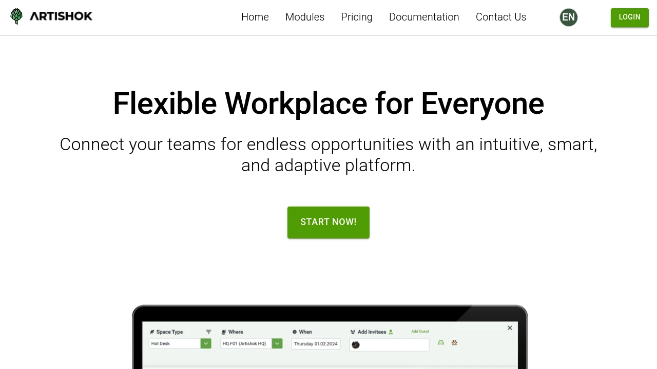 Screenshot of Artishok website