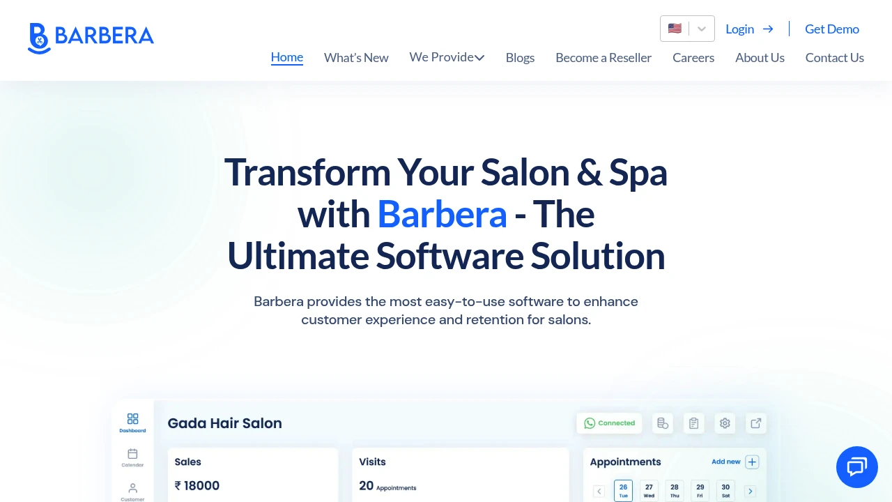 Screenshot of Barbera website