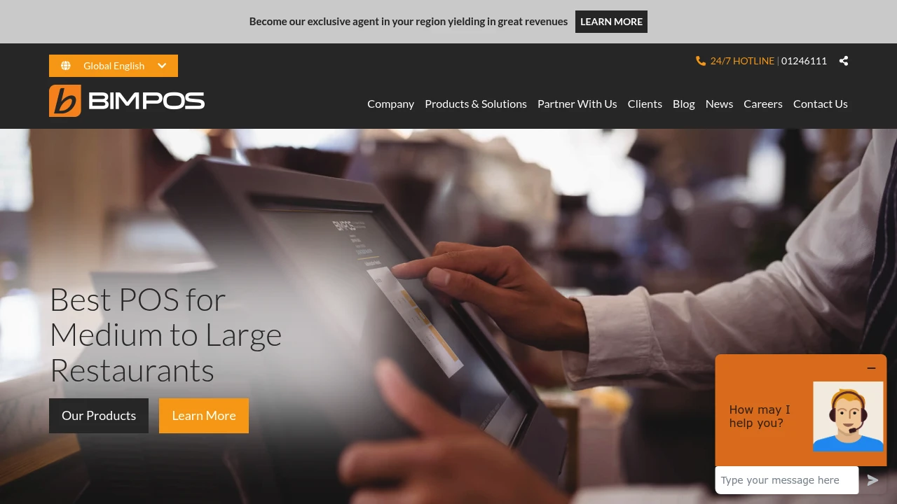 Screenshot of BIM POS website