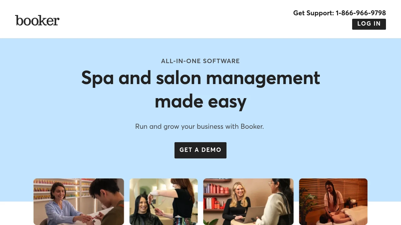 Screenshot of Booker website