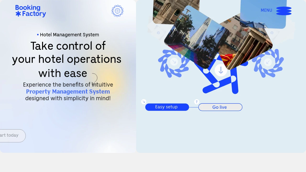 Screenshot of Booking Factory website