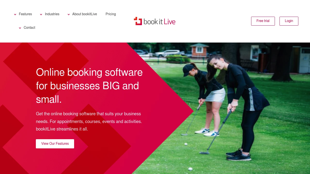 Screenshot of bookitlive website