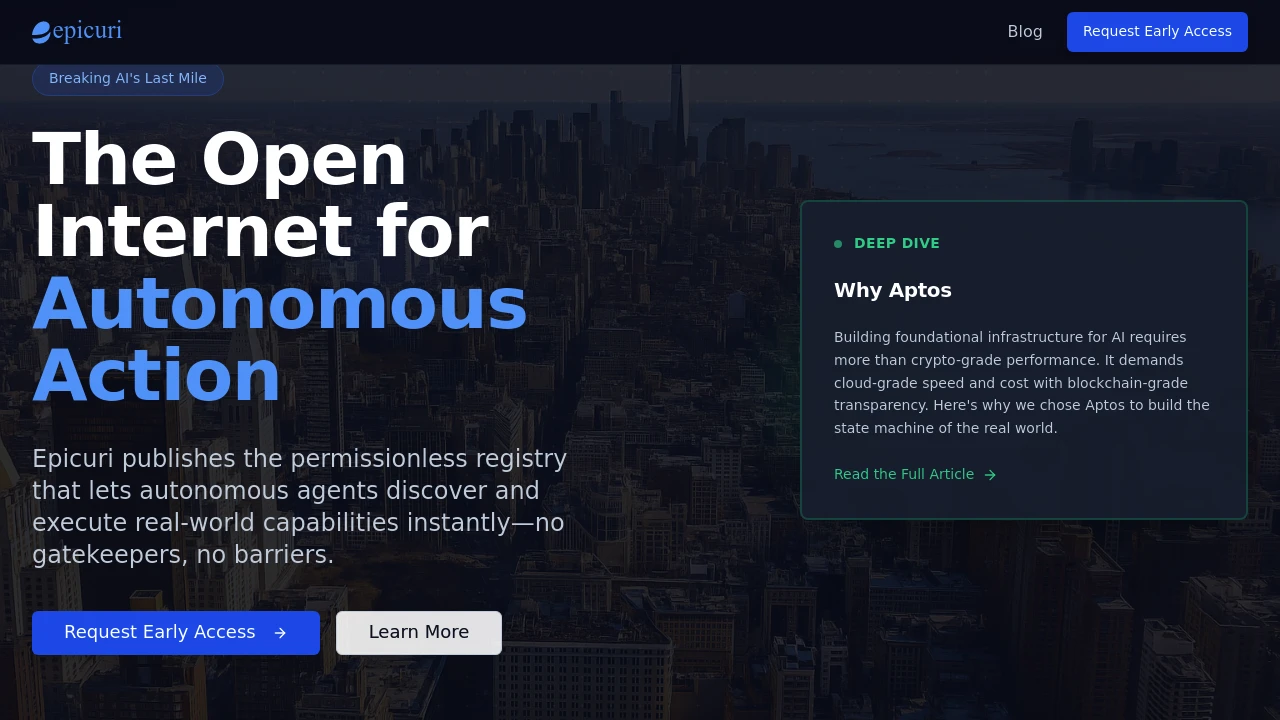 Screenshot of Epicuri website