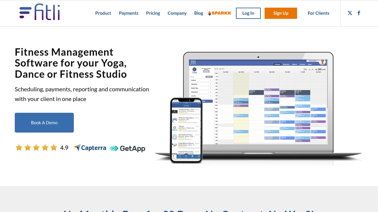 Screenshot of Fitli website