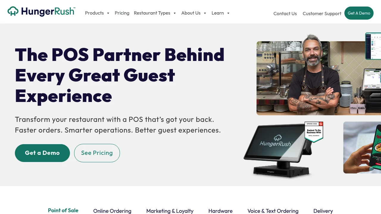 Screenshot of HungerRush website