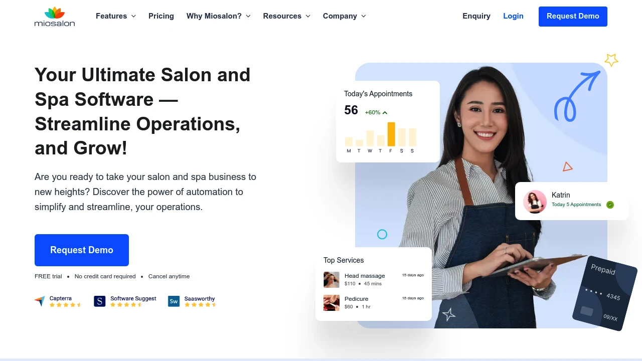 Screenshot of MioSalon website