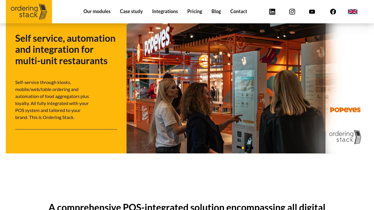 Screenshot of Ordering Stack website