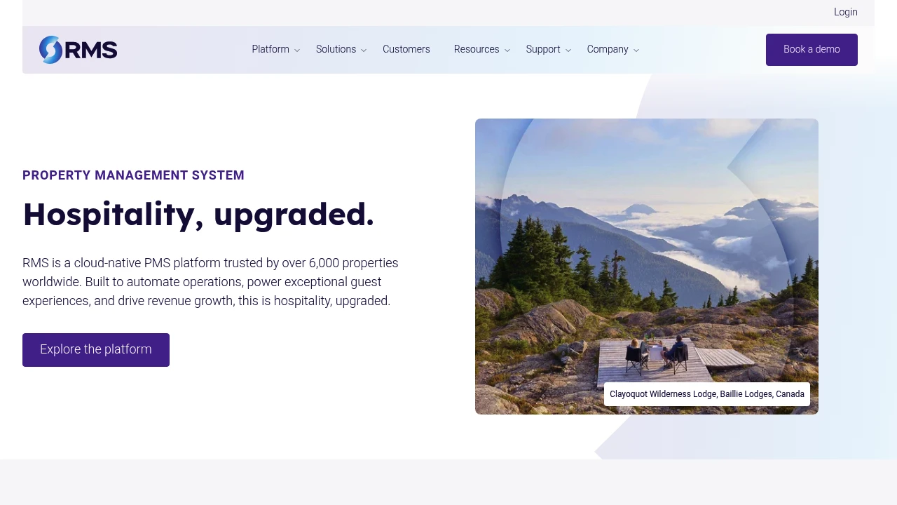 Screenshot of RMS website