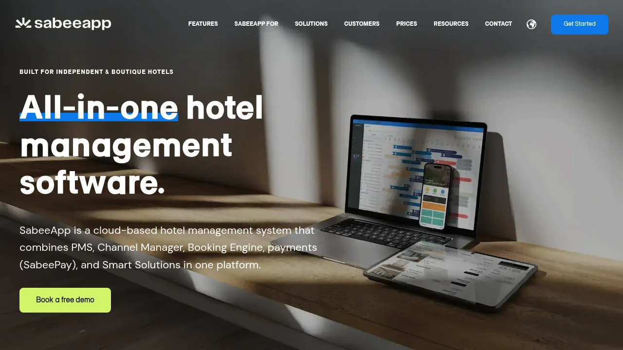 Screenshot of SabeeApp website