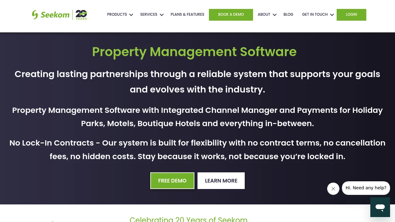 Screenshot of Seekom website