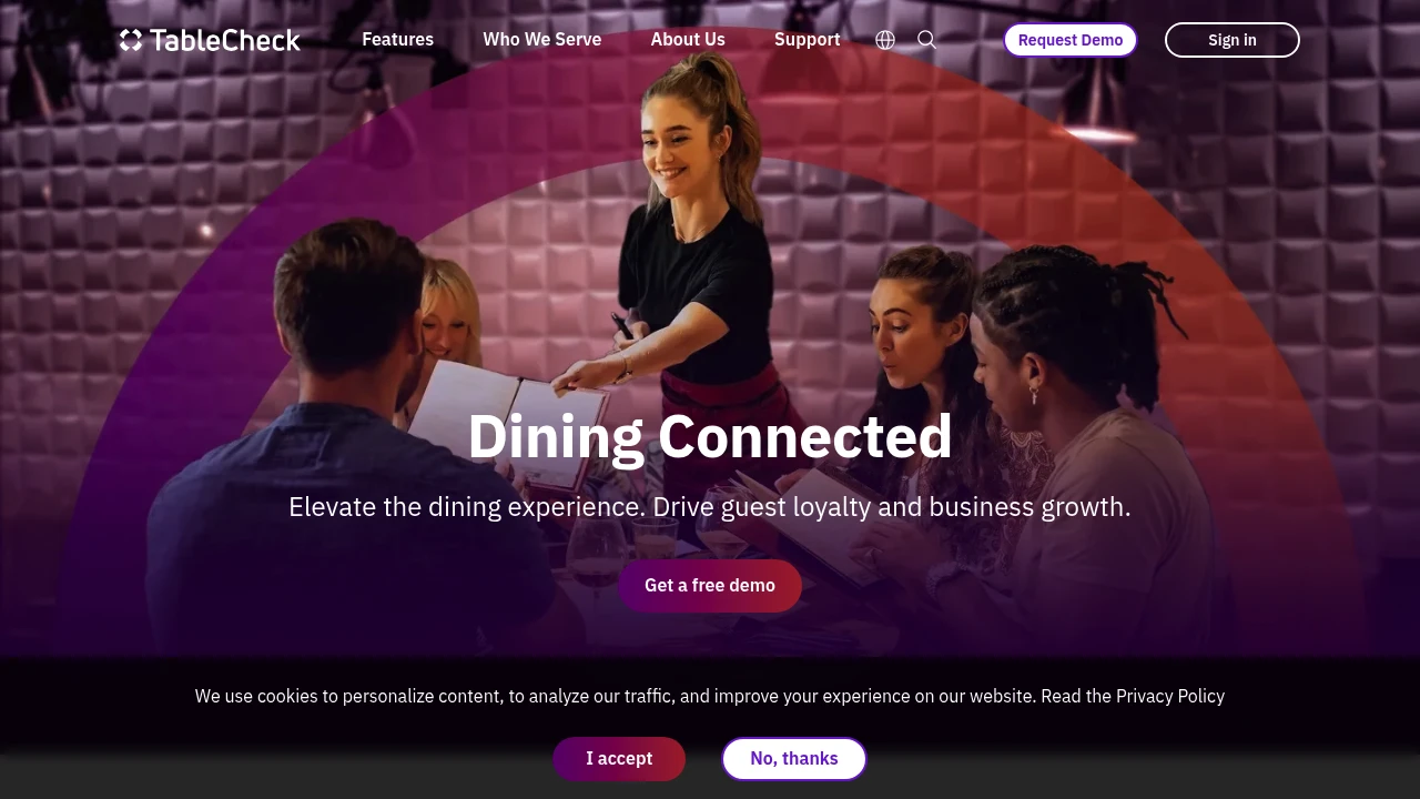Screenshot of TableCheck website