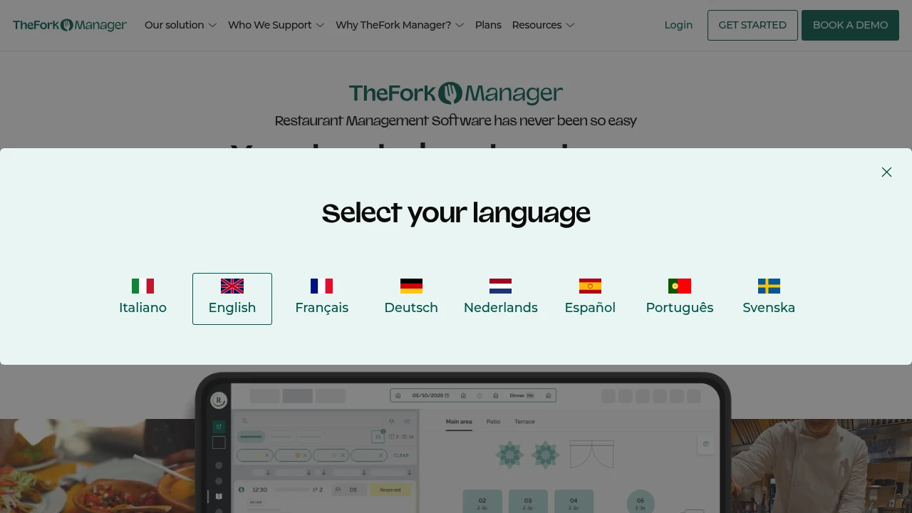 Screenshot of The Fork Manager website