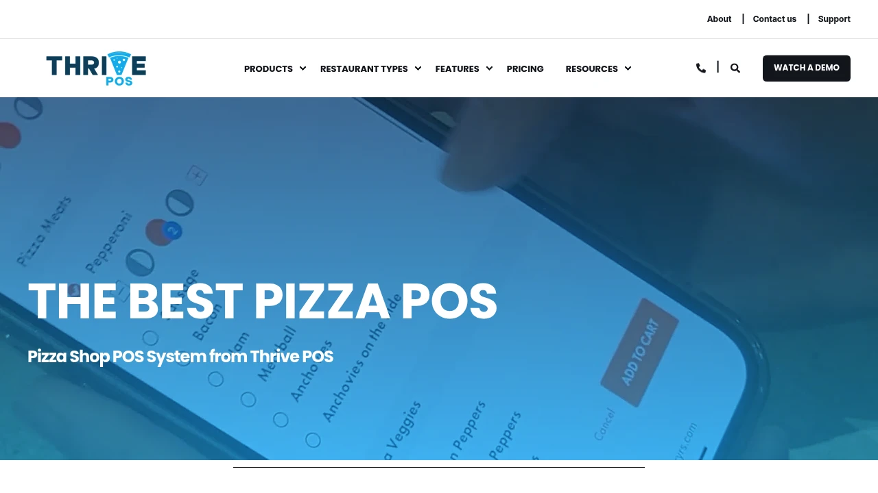 Screenshot of Thrive POS website