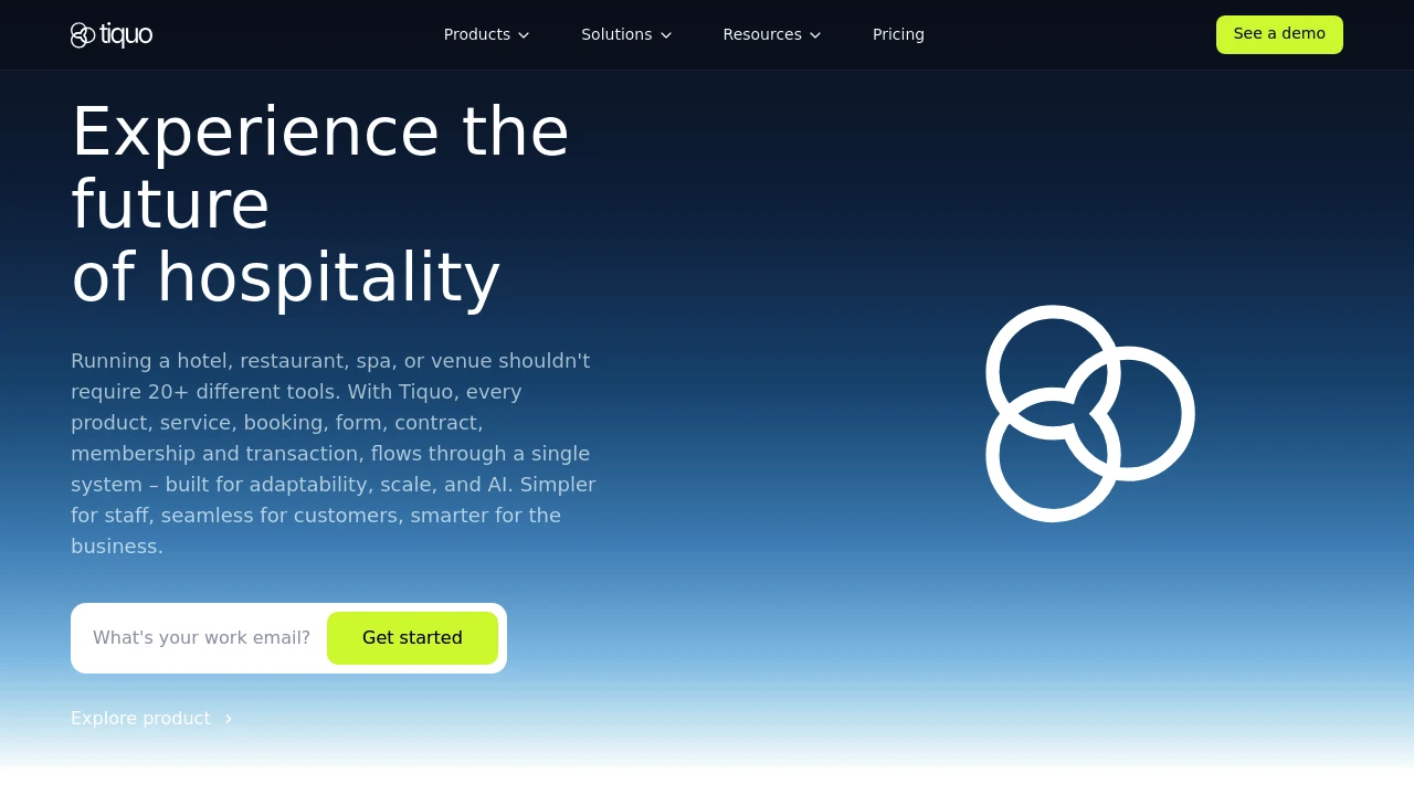 Screenshot of Tiquo website
