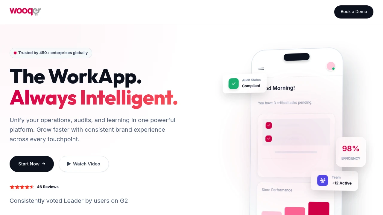 Screenshot of Wooqer website